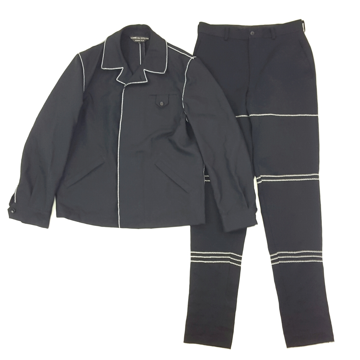 【FREE】美品 COMME des GARCONS HOMME PLUS コムデギャルソン オム プリュス セットアップ L/M ブラック メンズ AD1999