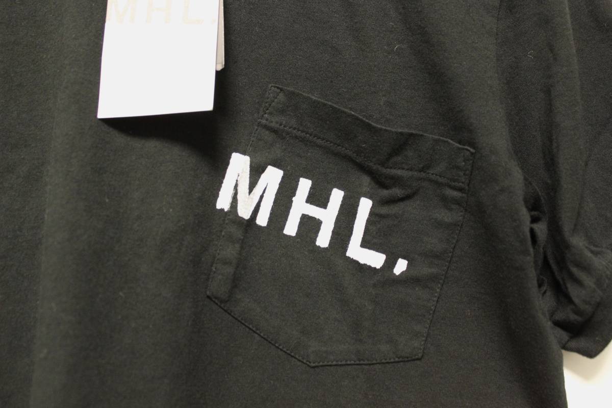 新品未使用 タグ付き Mサイズ MHL. エムエイチエル メンズ ポケT ポケットTシャツ ブラック 送料全国一律185円