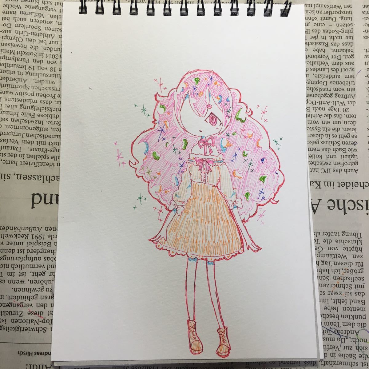 オリジナル手描き原画イラスト 雨 ふわふわ髪 手描きイラスト 売買されたオークション情報 Yahooの商品情報をアーカイブ公開 オークファン Aucfan Com