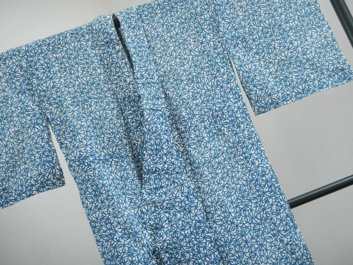 大人気，100%新品 ＜銀の斧＞麻 麻地 藍型染着物 紅葉柄 Sサイズ 着丈153cm 小紋着物 すっきり 夏着物(仕立て上がり)｜売買されたオークション情報、yahooの商品情報をアーカイブ公開 - オークファン 仕立て上がり