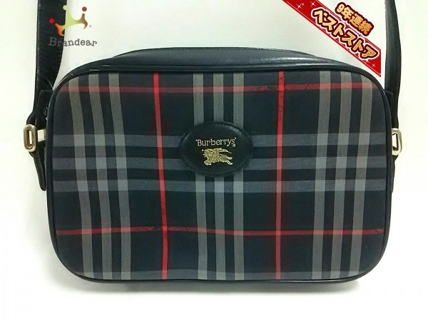 バーバリーズ Burberry's ショルダーバッグ ジャガード×レザー