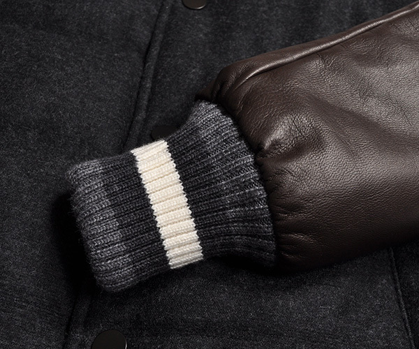 新品35.6万 MONCLER モンクレール レザー切り替えデザイン スタジャン 