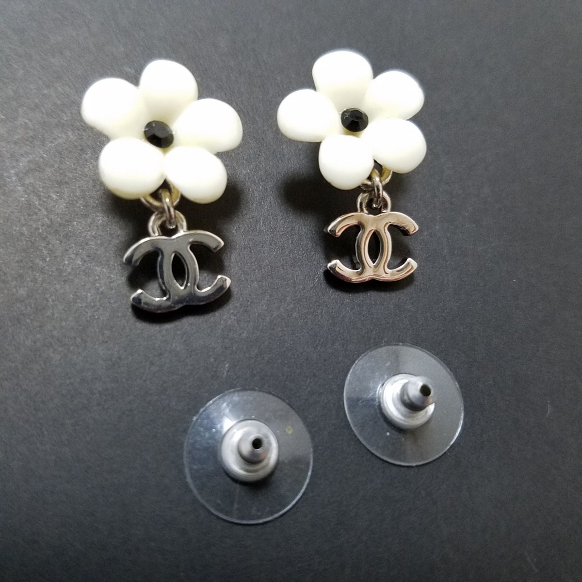ピアス CHANEL シャネル ココマーク ホワイト フラワー フラワー 