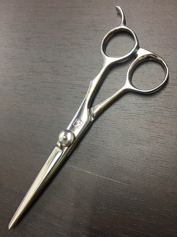 【美品/研磨済】サクシードシザー CAMEL5.5 キャメル 5.5インチ ハマグリ刃 オフセットハンドル_1