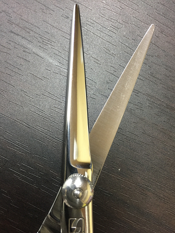 【美品/研磨済】サクシードシザー CAMEL5.5 キャメル 5.5インチ ハマグリ刃 オフセットハンドル_5