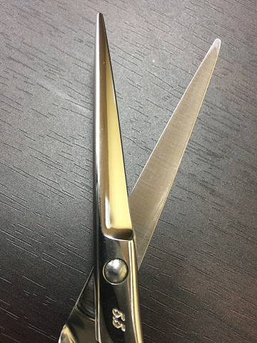 【美品/研磨済】サクシードシザー CAMEL5.5 キャメル 5.5インチ ハマグリ刃 オフセットハンドル_6
