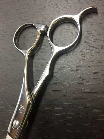 【美品/研磨済】サクシードシザー CAMEL5.5 キャメル 5.5インチ ハマグリ刃 オフセットハンドル_8