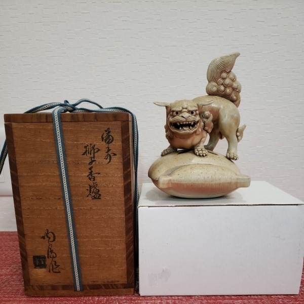 備前焼 古備前 初代小西陶古作 獅子摘蓋 双耳三足香炉公式通販