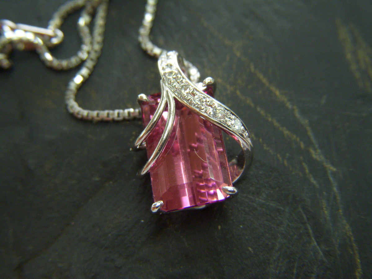 プラチナ ルベライト ダイヤモンド ネックレス リング 21.263ct PT950 