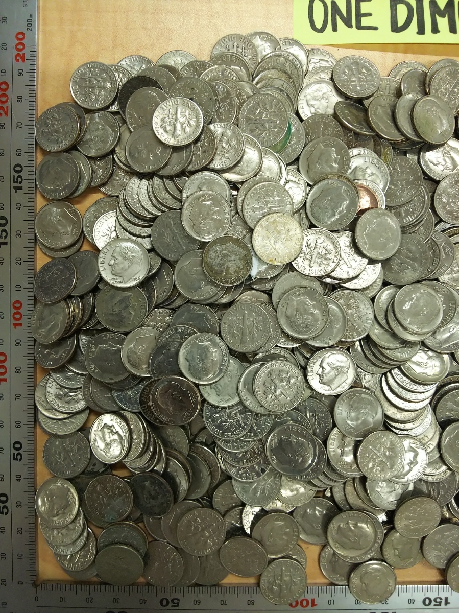 335 古銭 LIBERTY リバティ ONE DIME FIVE CENTS銀貨 総重量約3.8kg 直径約