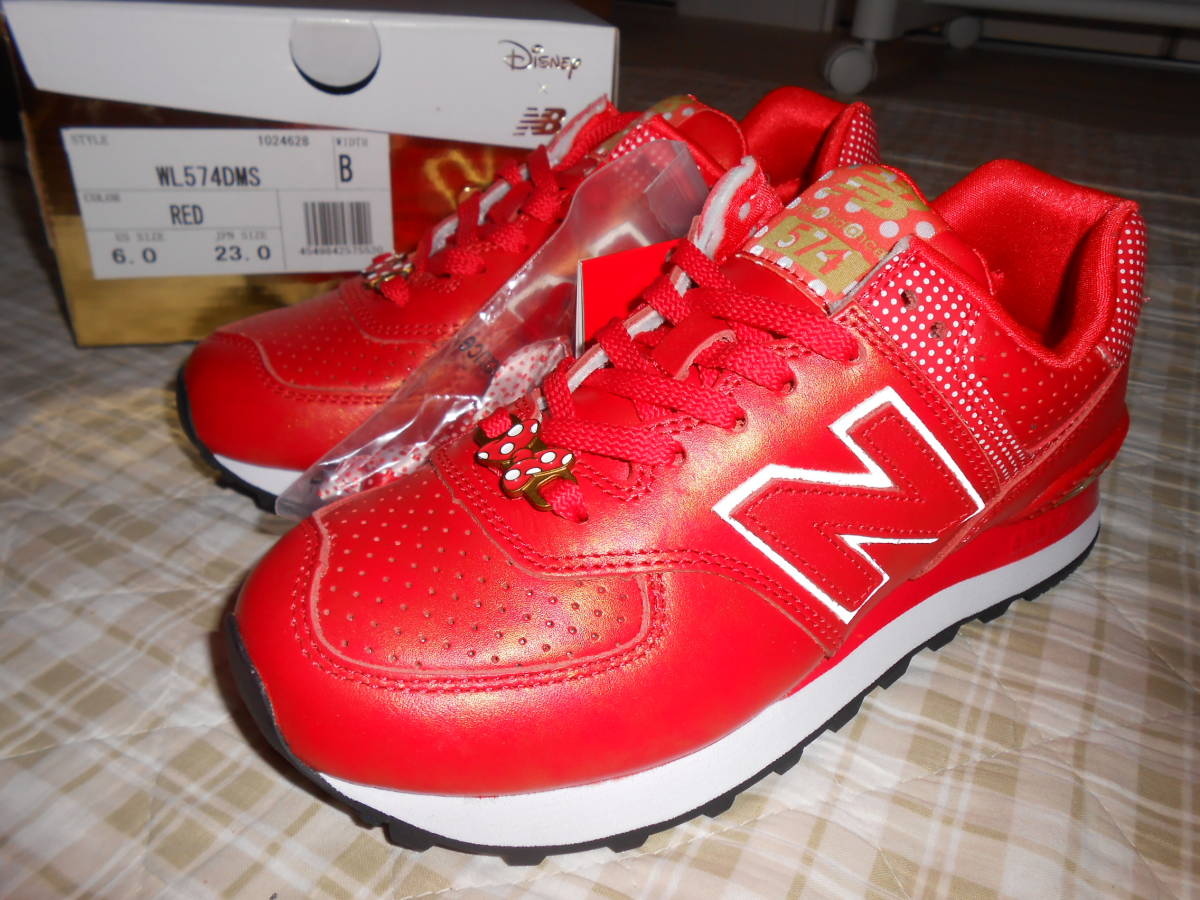 新品！限定！ニューバランスｘディズニー　WL574DMS　6　23センチ　赤　ミニー　ミッキーマウス