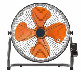 山善 扇風機 45cm 工業扇 床置き式 ロータリースイッチ 風量3段階調節 オレンジ YKY-458_1