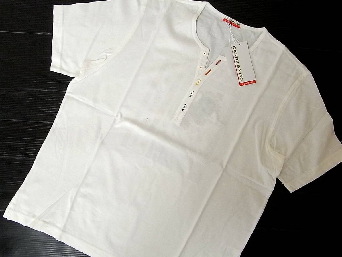 新品 CASTELBAJAC カステルバジャック 半袖 ヘンリーネック カットソー 