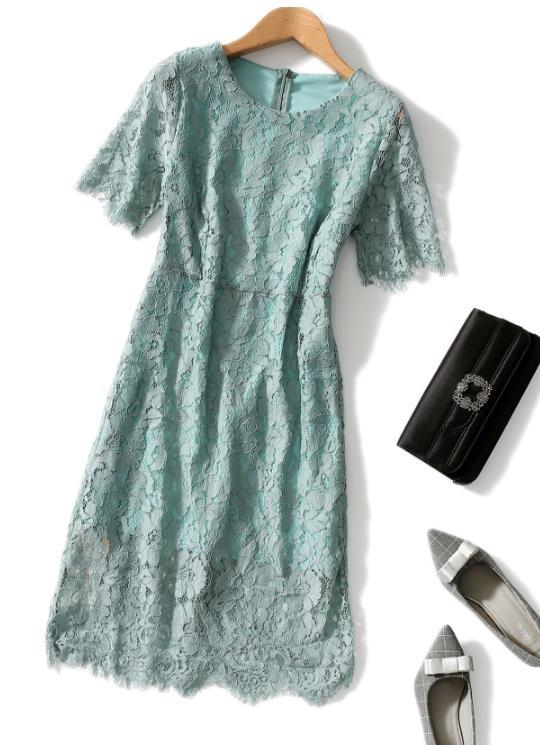  優雅 レースワンピース ロングドレスワンピース Aライン 膝丈スカート タイトスカート 大きいサイズ 女らしいZ145(Lサイズ)｜売買されたオークション情報、yahooの商品情報をアーカイブ公開 - Lサイズ