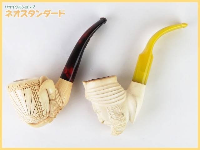 新品，人気セール 1円 トルコ製 彫刻 メシャムパイプ 2点セット 喫煙具 ハードケース付き(パイプ)｜売買されたオークション情報、yahooの商品情報をアーカイブ公開 - オークファン パイプ