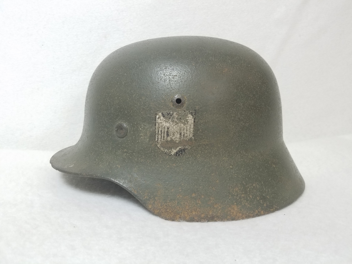 □実物□ヘルメット□ドイツ□WW2□ナチス□軍、軍隊、装備品、個人