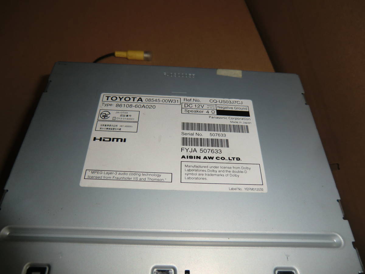 トヨタ純正フルセグメモリーナビＮＳＺＡ－Ｘ６４Ｔジャンク品_2