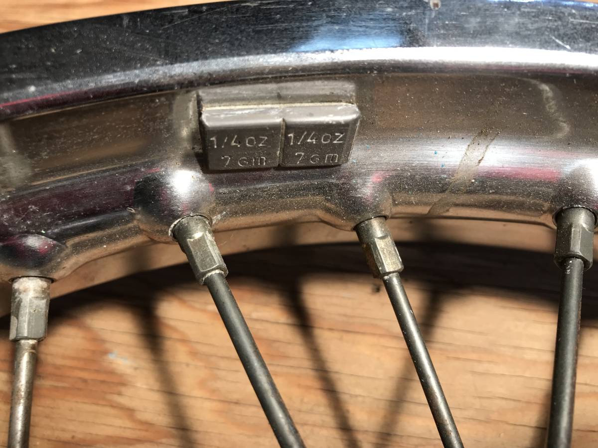 純正 当時物 KAWASAKI Z1/Z2 フロントホイール TAKASAGO 1.85X19 4G