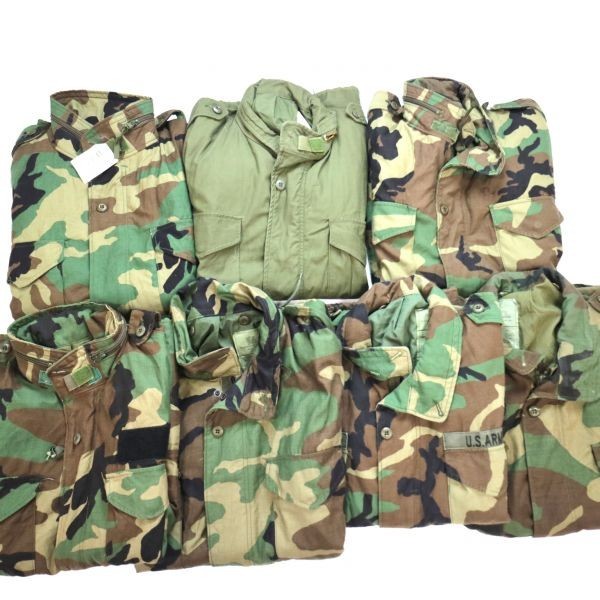 ◎米軍実物 U.S MILITARY M65 フィールドジャケット ウッドランド 他( L XL ) 7枚セット まとめ売り USA古着卸 最落なし 1円スタート M1280