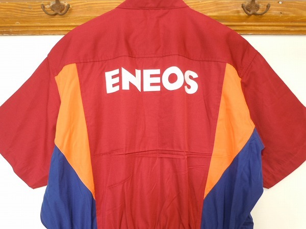 d982☆大きめサイズ 4L☆ENEOS エネオス 半袖 つなぎ☆状態良好