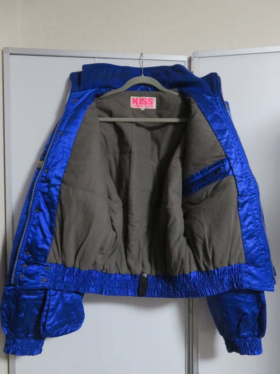 KISS TEAM RACING ライダースジャケット LL 青 ブルー 90s Yahoo