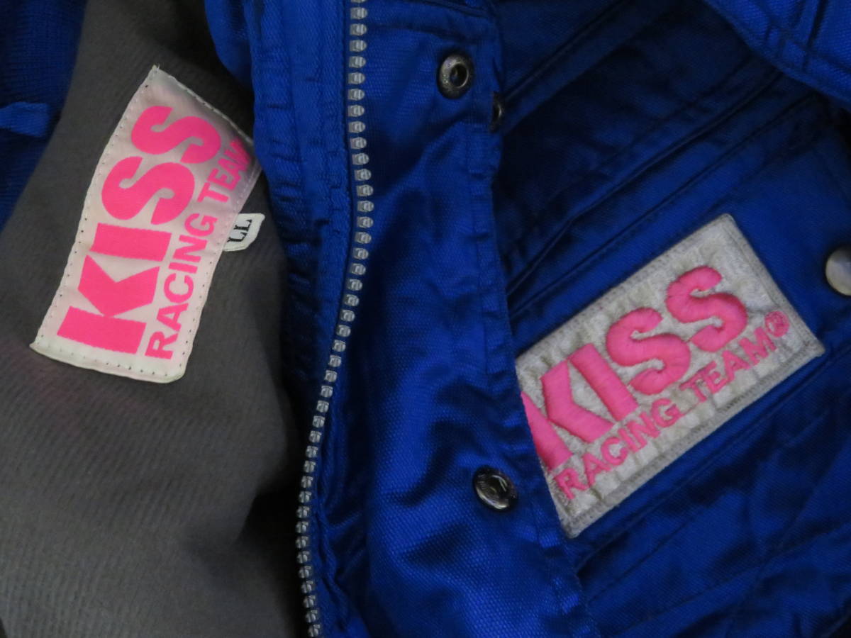 KISS TEAM RACING ライダースジャケット LL 青 ブルー 90s Yahoo