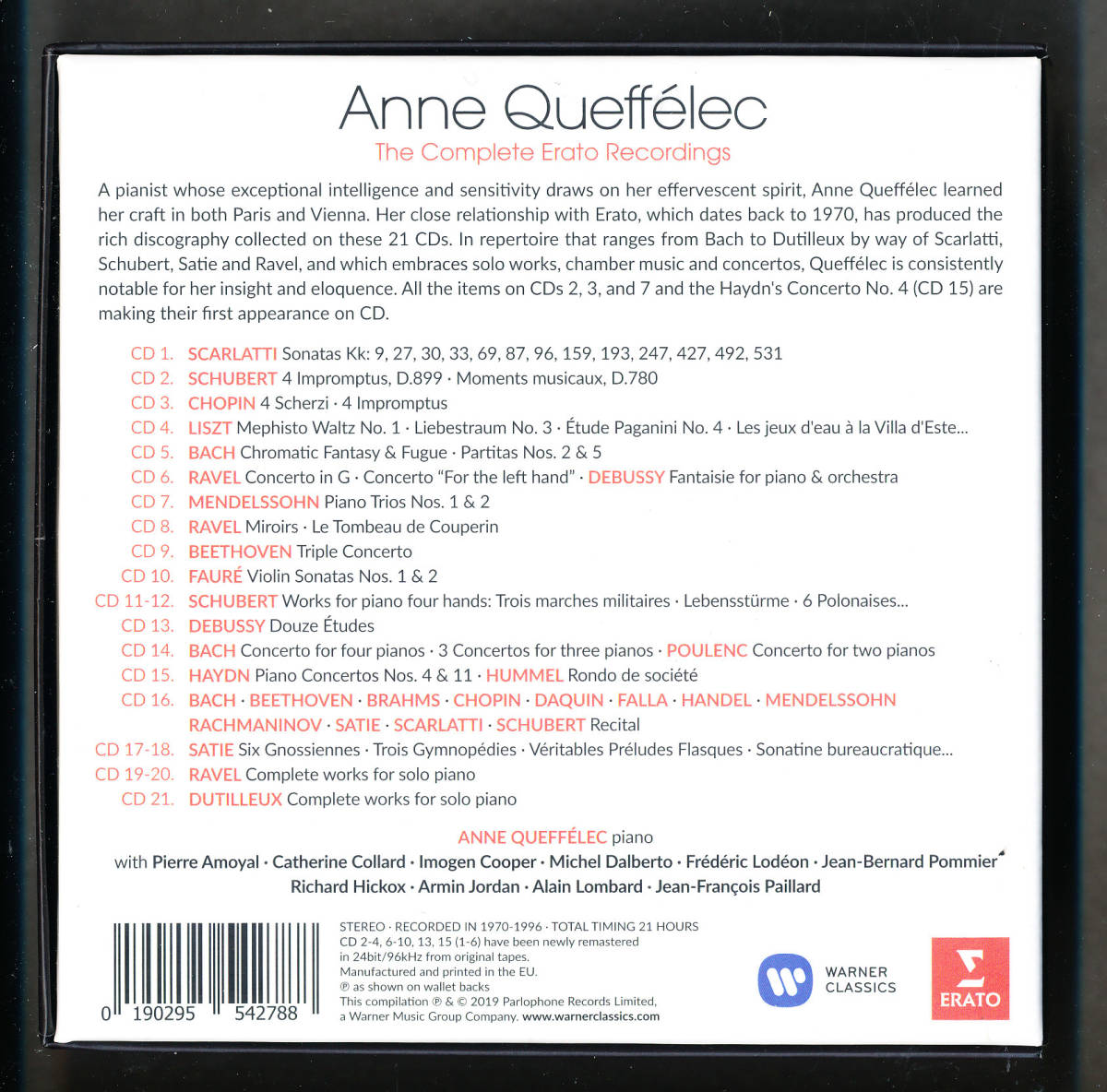 アンヌ・ケフェレック／エラート録音全集（21CD） - CD21枚アンヌ 