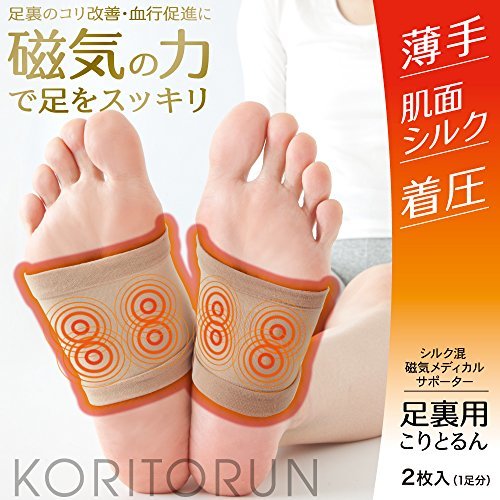 シルク混 磁気メディカルサポーター 足裏用 こりとるん(2枚入・1足組) ベージュ_2