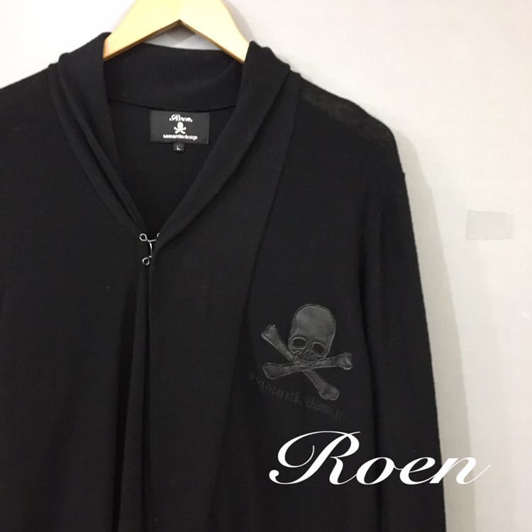 セール，正規品 ロエン Roen semanticdesign コラボ 長袖 ロングカーディガン ビックロゴ スカル ブラック メンズ Lサイズ(トップス)｜売買されたオークション情報、yahooの商品情報をアーカイブ公開 - オークファ 男性用