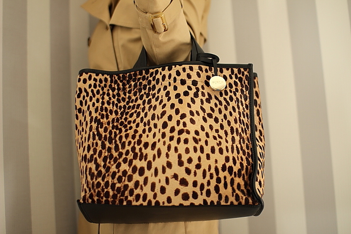 ○未使用○FURLA フルラ○アニマル柄○ハラコ レザー 本革○トート 