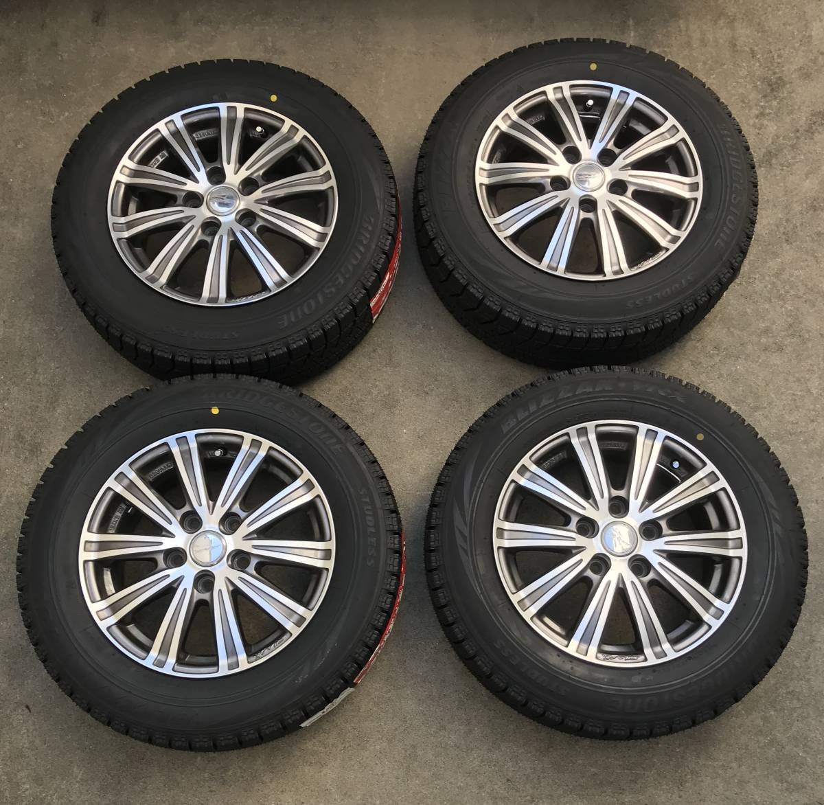 ブリザック 195/65R15 2018年製 タイヤ4本 & アルミホイールセット 