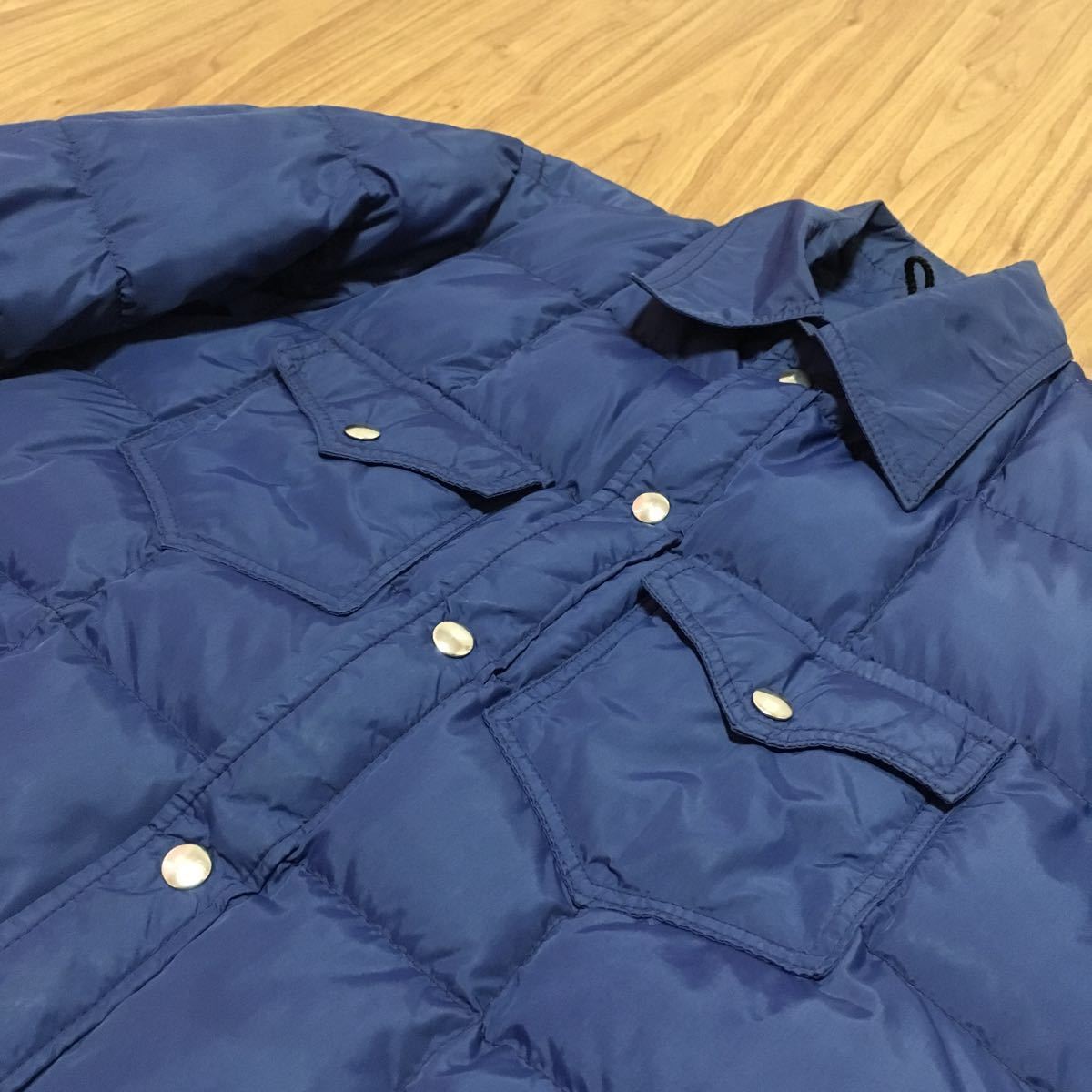 エルエルビーン ダウンシャツ ジャケット 70年代 筆記体 ネイビー 紺色 Sサイズ ビンテージ ヴィンテージ L.L.Bean インナーダウン