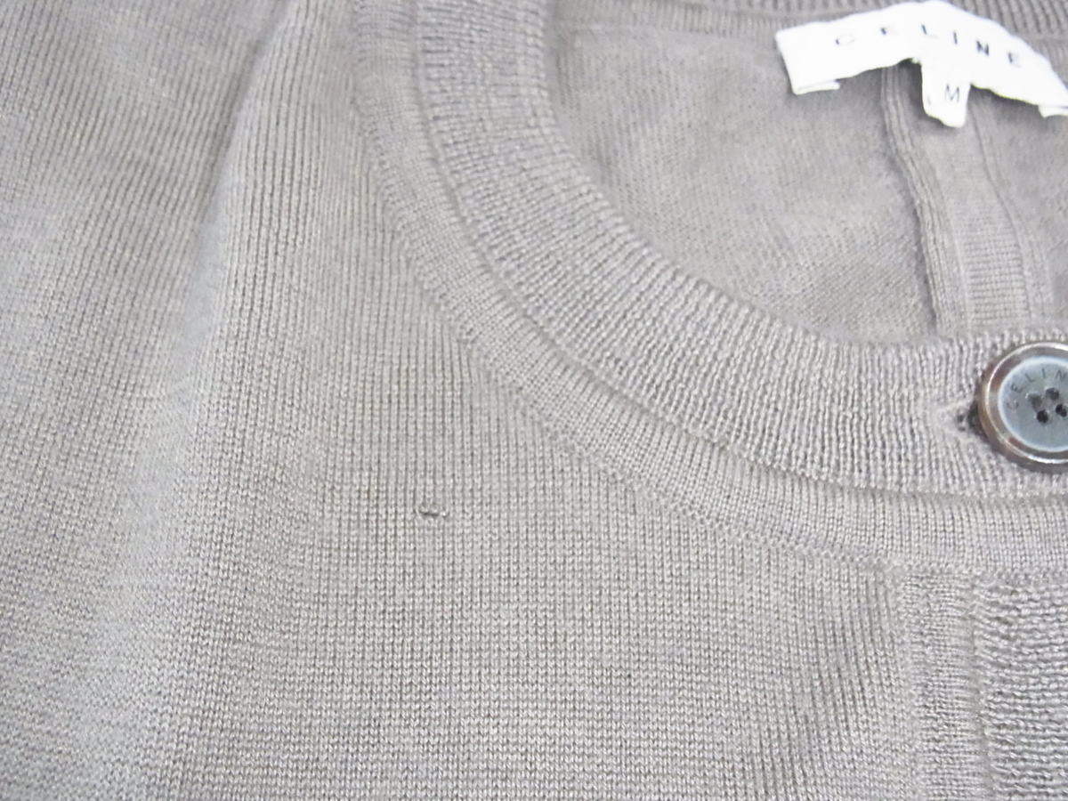 セリーヌ Celine 半袖カーディガン ジャンク ノースリーブ レディース カーキ サイズm カシミア シルク 虫食いあり 全体良品 ジャケット 上着 売買されたオークション情報 Yahooの商品情報をアーカイブ公開 オークファン Aucfan Com