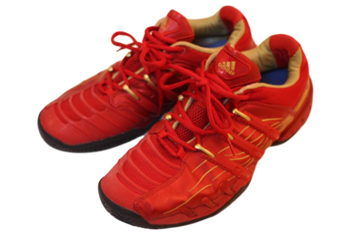 19100074 ris adidas アディダス　メンズスニーカー　レッド　27.5cm [中古]美品　　テニスシューズ　ATP_1