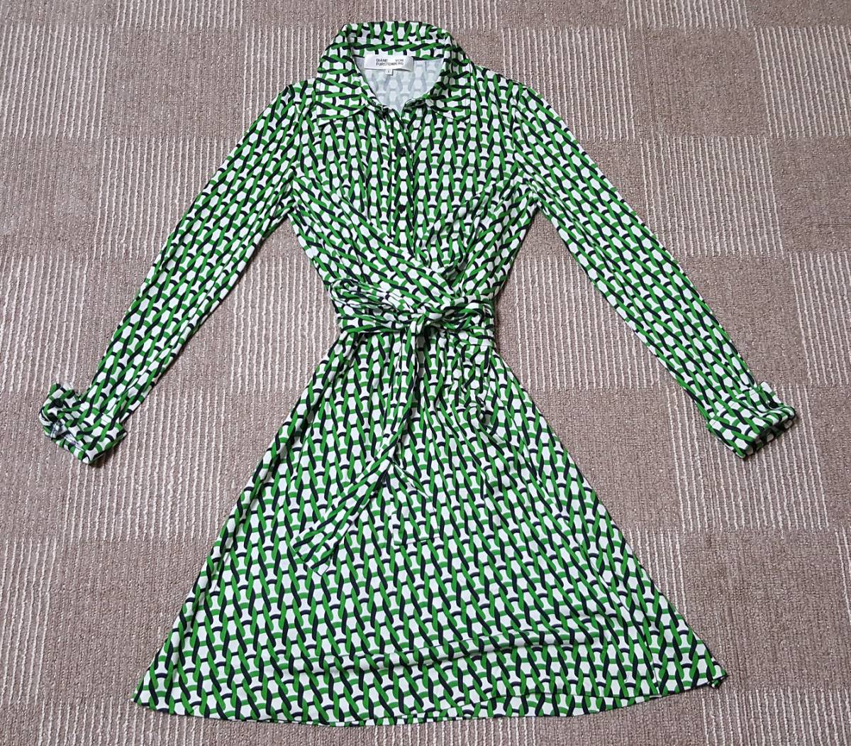 Us2号 Jp9号 Diane Von Furstenberg ダイアンフォンファステンバーグ シャツ風シルクジャージ ラップワンピース Sサイズ 売買されたオークション情報 Yahooの商品情報をアーカイブ公開 オークファン Aucfan Com