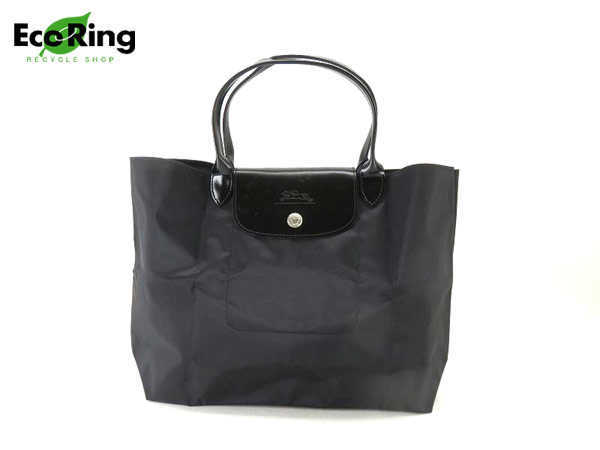 1円 超美品 ロンシャン プリアージュ ナイロン×レザー トートバッグ