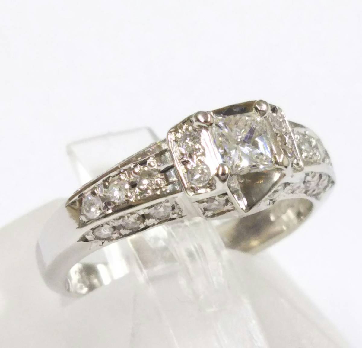 クリーニング済 簡易鑑定書付 ダイヤモンド 0.20ct Pt900 リング 指輪 