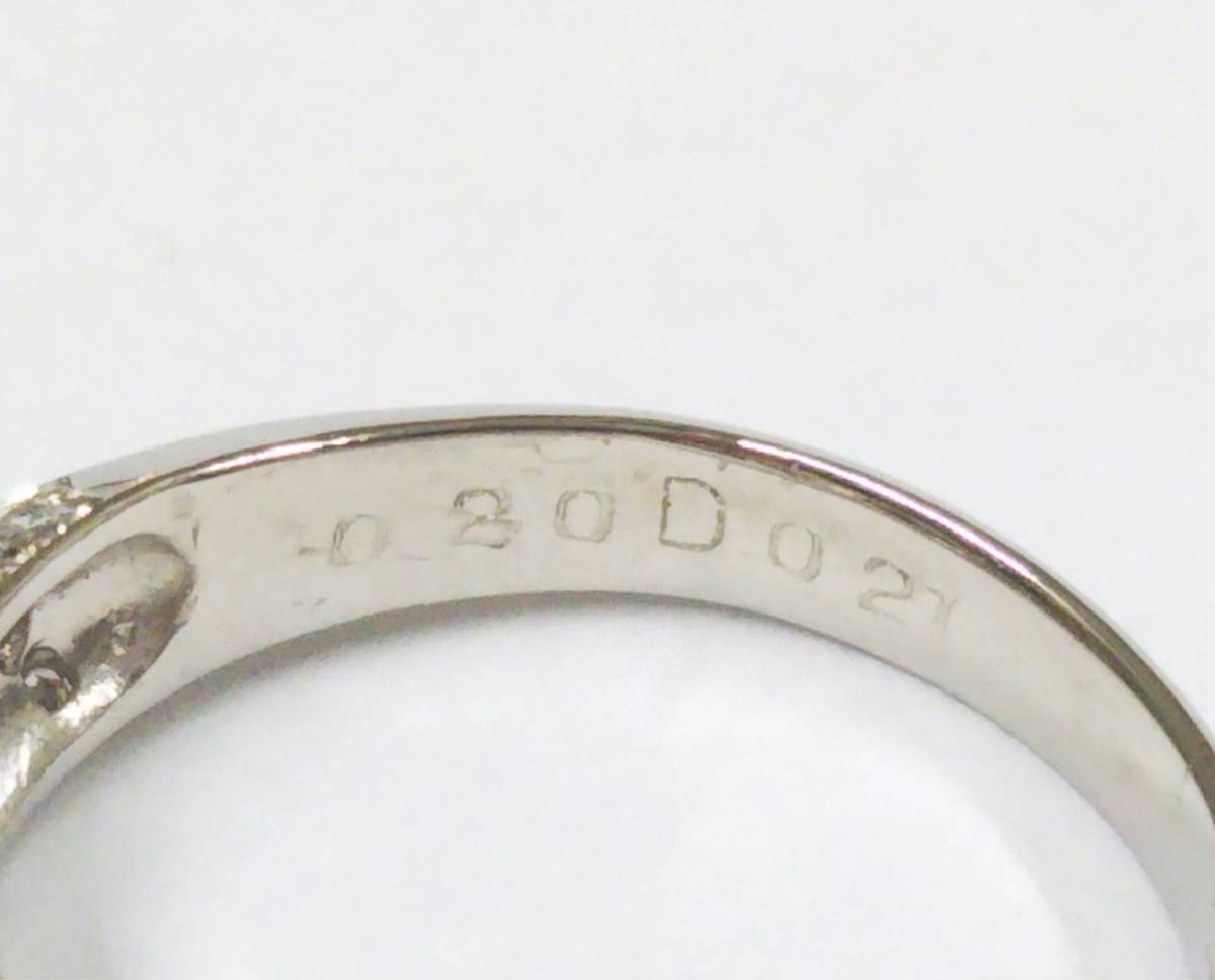 クリーニング済 簡易鑑定書付 ダイヤモンド 0.20ct Pt900 リング 指輪 