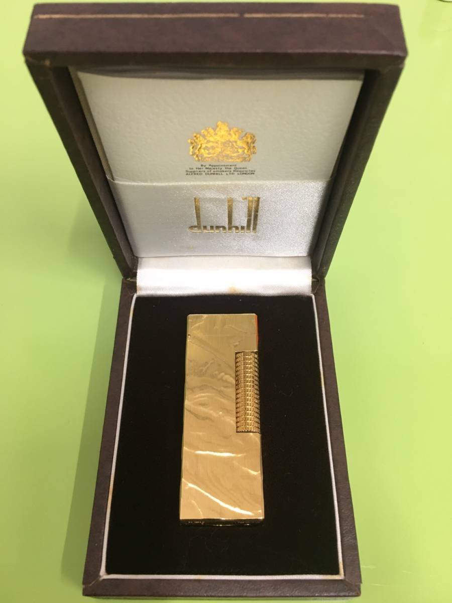【661】ダンヒル　ライター　ゴールド　箱付き美品_1