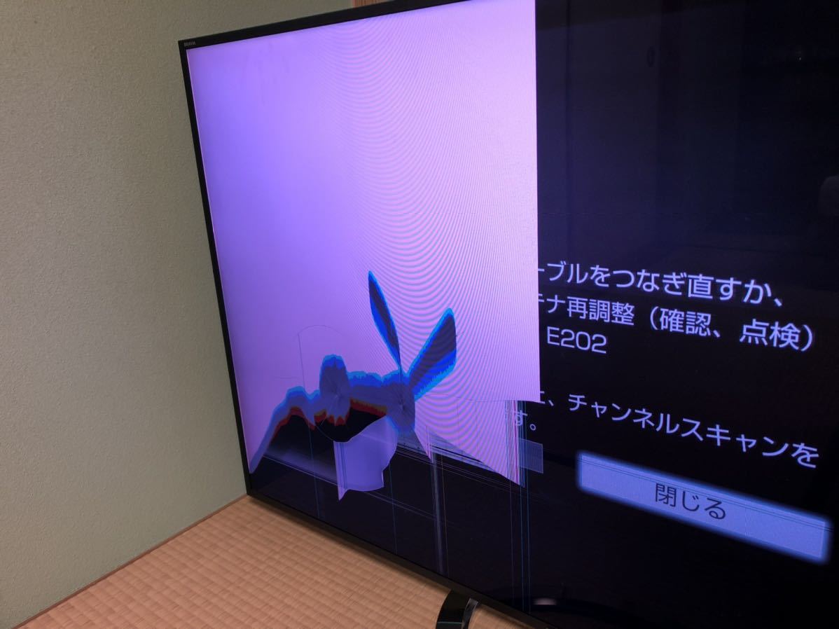 ジャンク 液晶テレビ SONY KDL-55W900A 2013年製 55インチ 液晶割れ