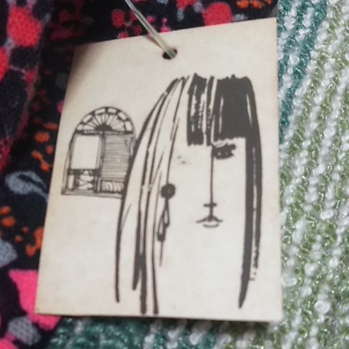 昭和レトロ　生地　布地　布　ハギレ　花柄　宇山あゆみ　ワンピース　デッドストック_6