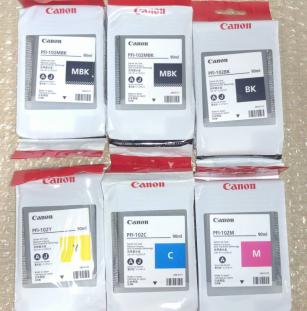 【送料無料です！】 Canon PFI-102 5色（6個）セット 各90ml キャノン純正インク 【お買い得品です！】