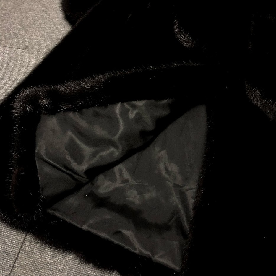 □MOONBAT ムーンバット FLASH FUR ミンク ロングコート ブラック 13 