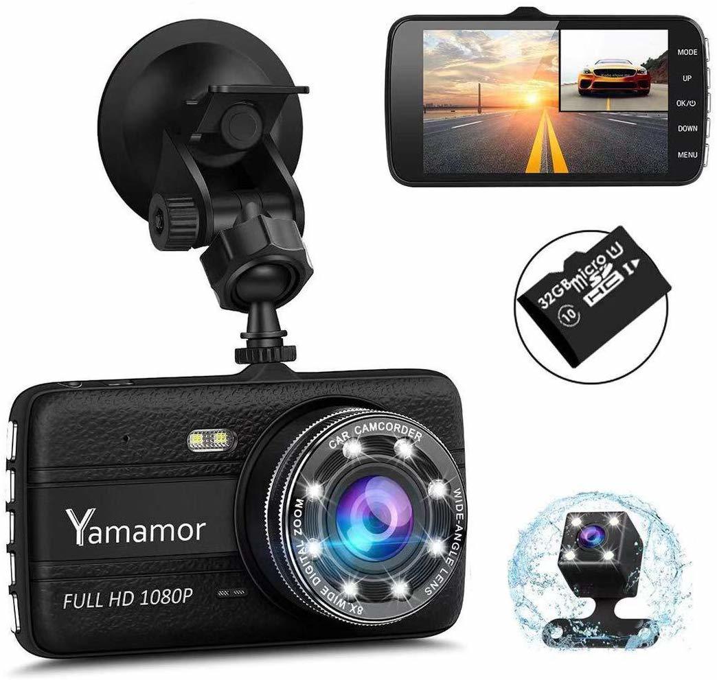【2019年最新版】ドライブレコーダー 前後カメラ 1080P フルHD ドラレコ SONYセンサー 4.0インチ 広角170° 32GBカード付き2