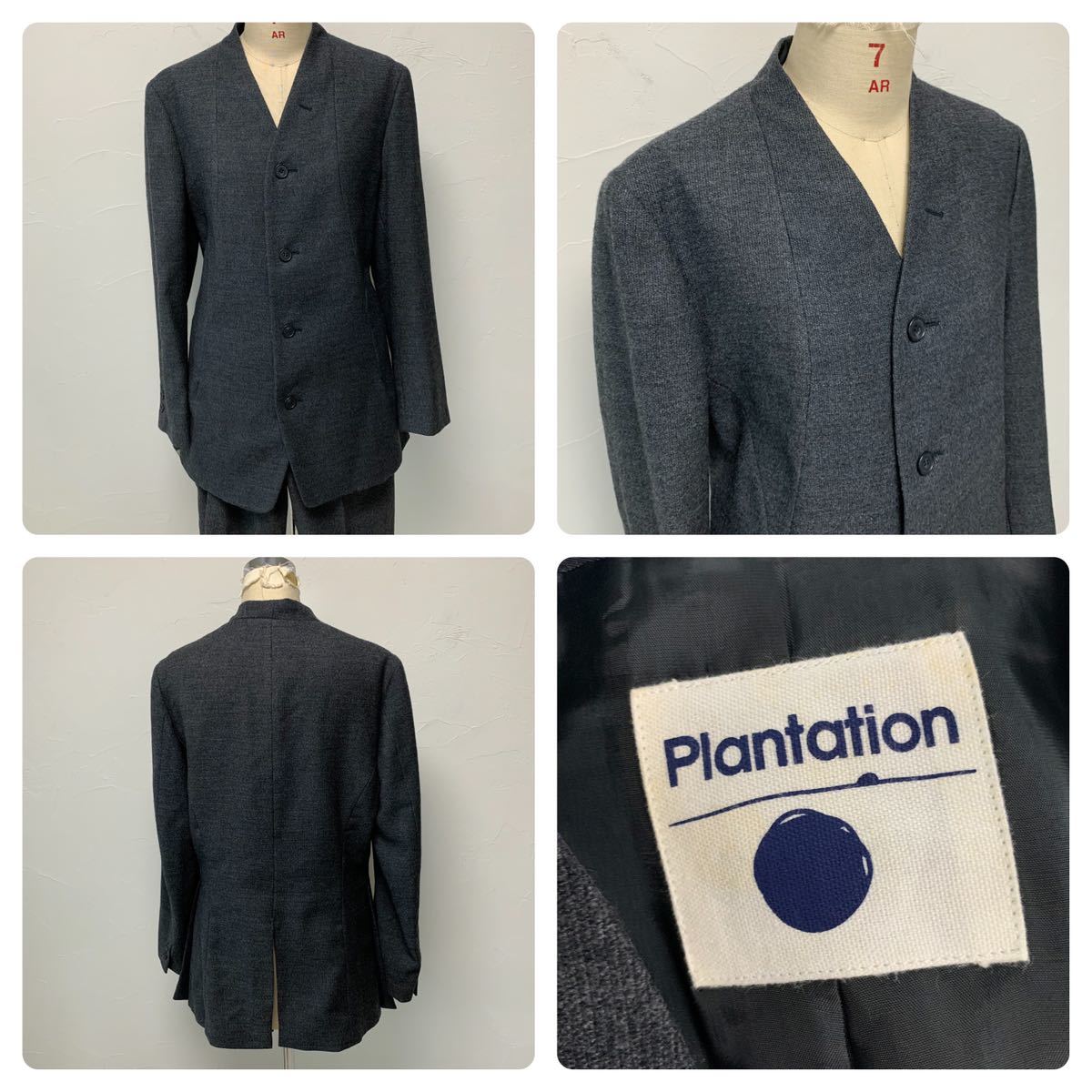 plantation イッセイミヤ☆セットアップ ノーカラー mパンツスーツ
