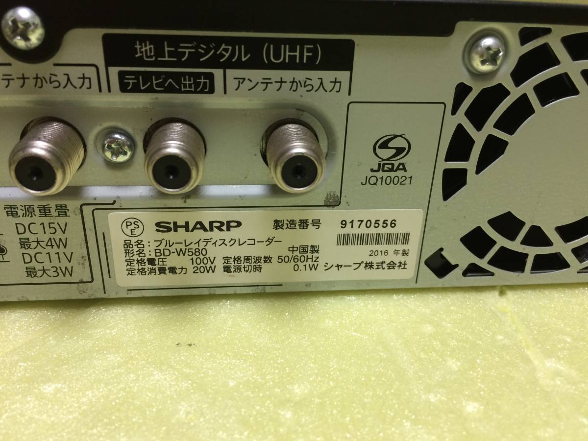 SHARP BD-W580 シャープ 0 .co ブルーレイ SHARP シャープ BD