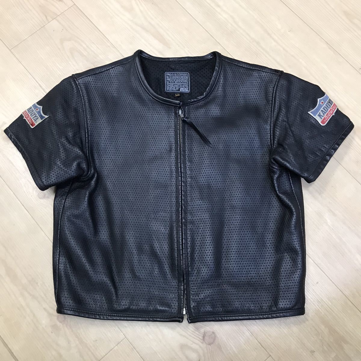 Kadoya K's leather KJXST-707 メッシュレザー 半袖 Tシャツ