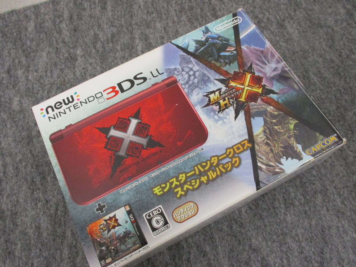 ジャンク Newニンテンドー3DS LL モンスターハンタークロス 本体 内容