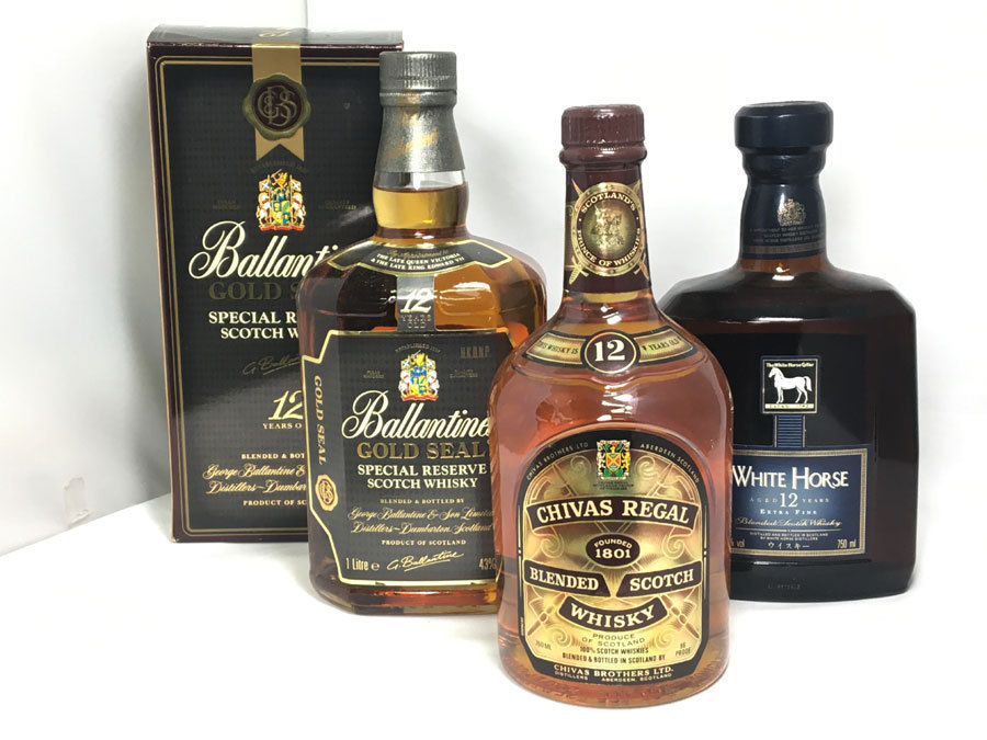 未開栓 ウイスキー 3本セット バランタイン サントリー シーバス
