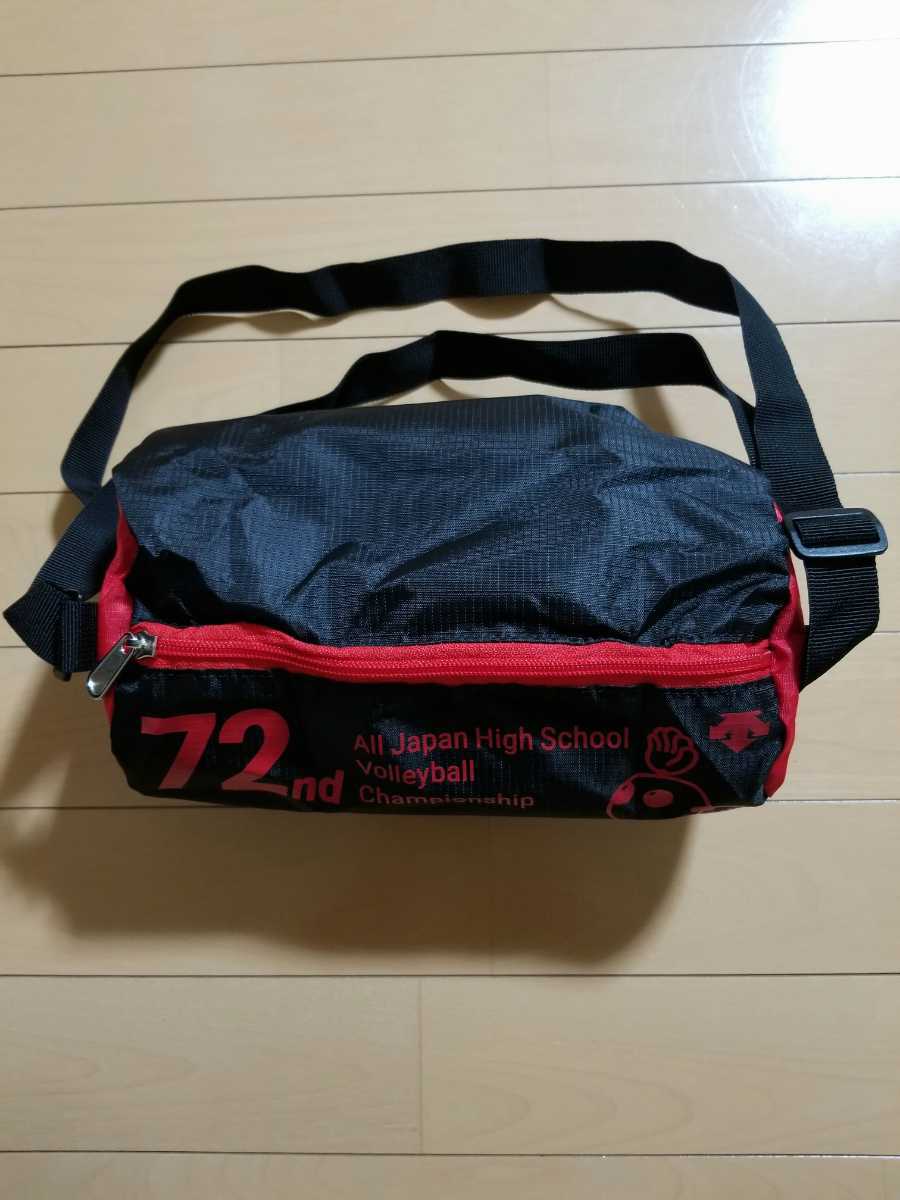 2020年、春の高校バレー春高 記念ポケッタブル ミニドラムバッグ、4L 黒×赤 国体インターハイ シャツ_4